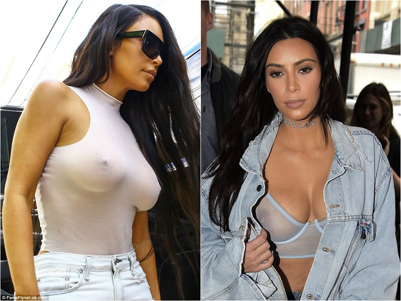 Braless Celebrities_kim kardashian 2