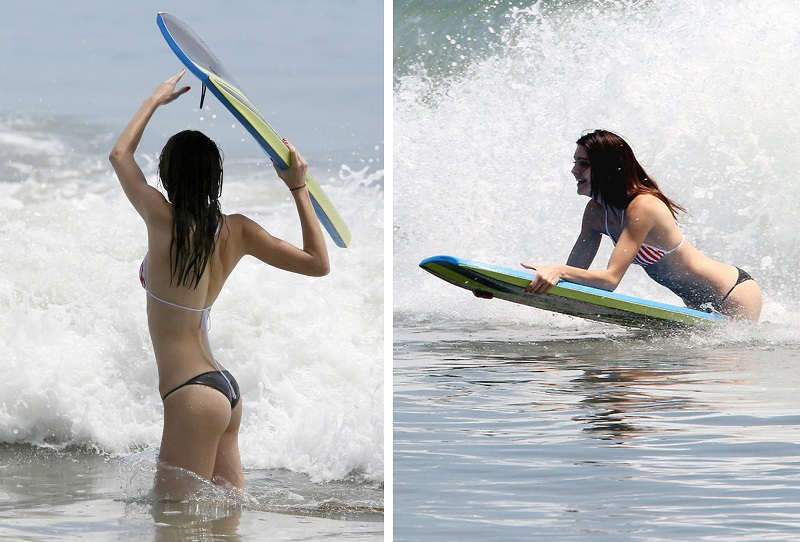 7 Famous Beauties Surfing In Sexy Bikinis_Kendall Jenner