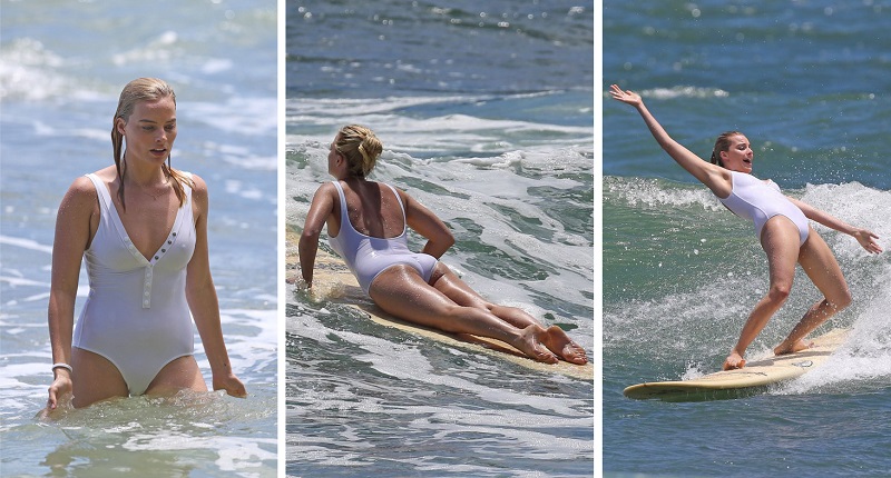 7 Famous Beauties Surfing In Sexy Bikinis_Margot Robbie