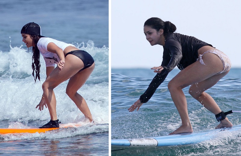 7 Famous Beauties Surfing In Sexy Bikinis_Vanessa Hudgens
